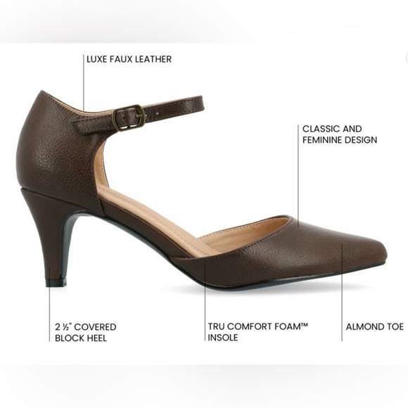Journee Collection Bettie Almond Toe D'Orsay Pump in Brown - Size 7.5 (NIB) - Picture 3 of 16